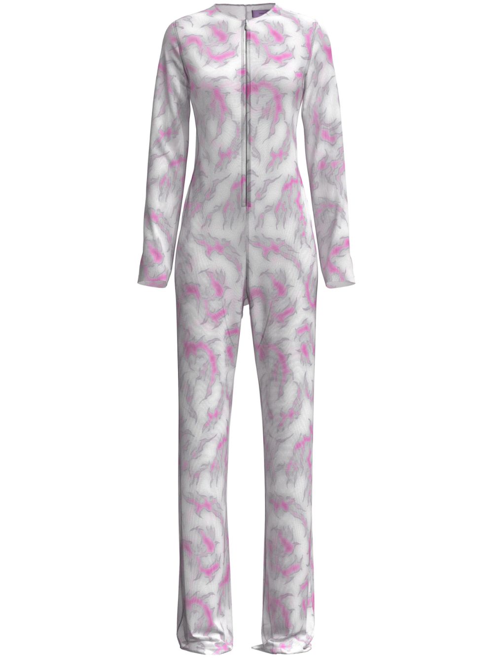Vane Ghost-print flared jumpsuit - Grey