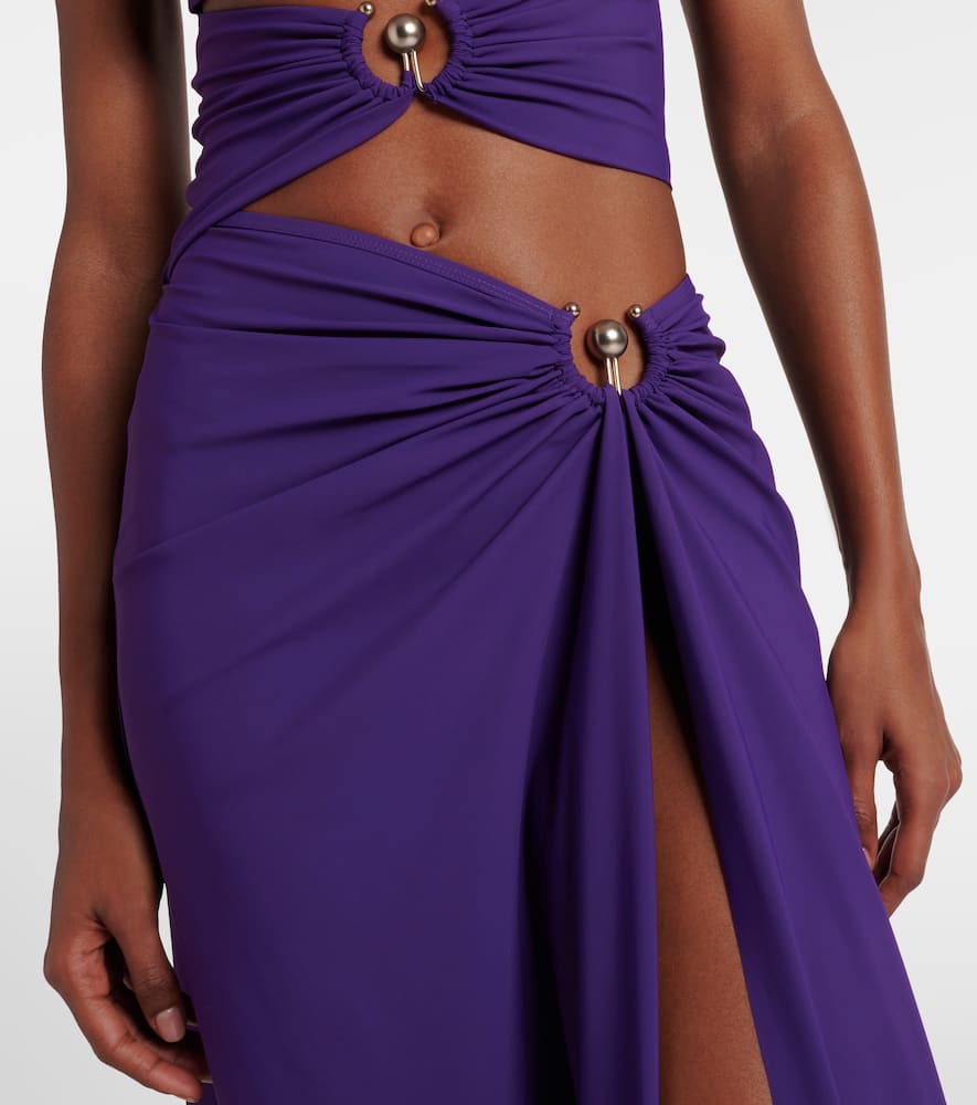 Cutout ruched maxi dress
