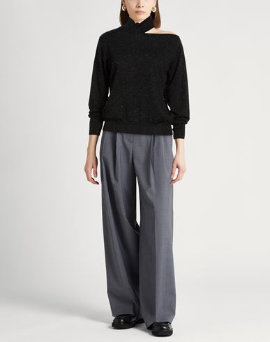 Woman Turtleneck Black Size 6 Virgin Wool, Viscose, Polyester