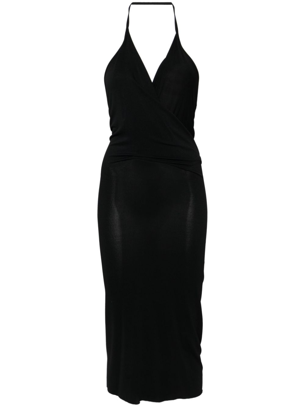 Rose cowl-effect midi dress - Black