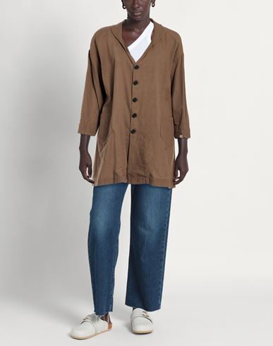 Woman Overcoat & Trench Coat Military green Size M Cotton