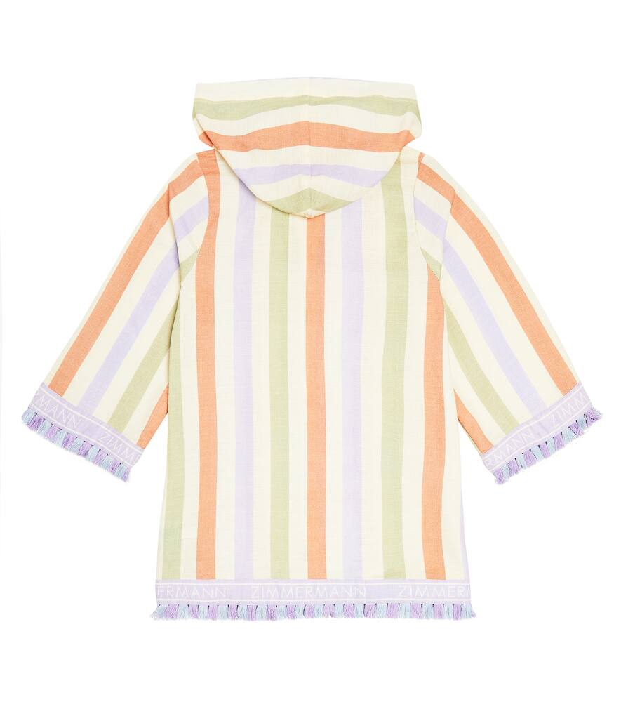 Zimmermann Kids August striped cotton beach cover-up