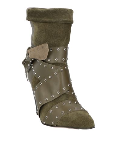 Woman Ankle boots Military green Size 6 Leather