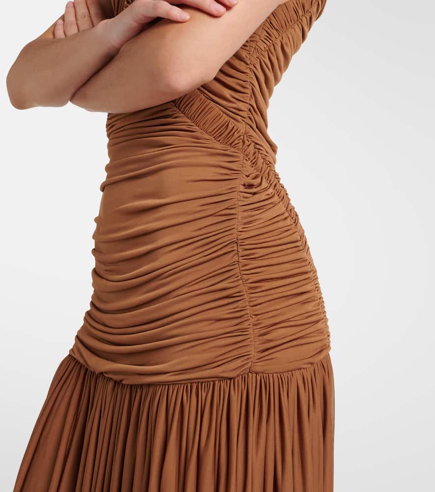 Theron draped ruched gown