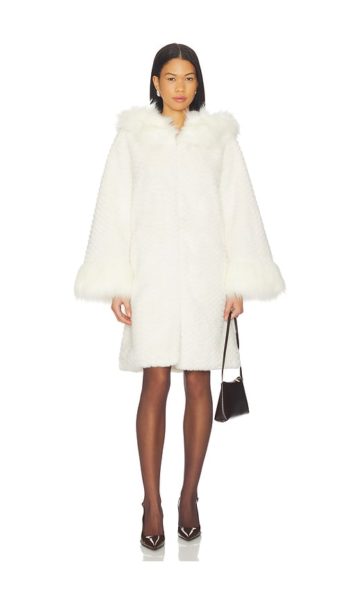 Adrienne Landau Cecilia Coat in White. L. Also in