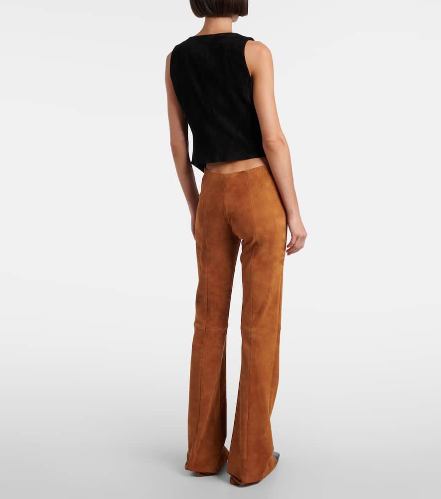 Gégé high-rise suede flared pants