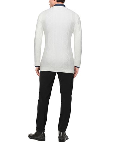 Man Sweater White Size XL Cotton, Linen