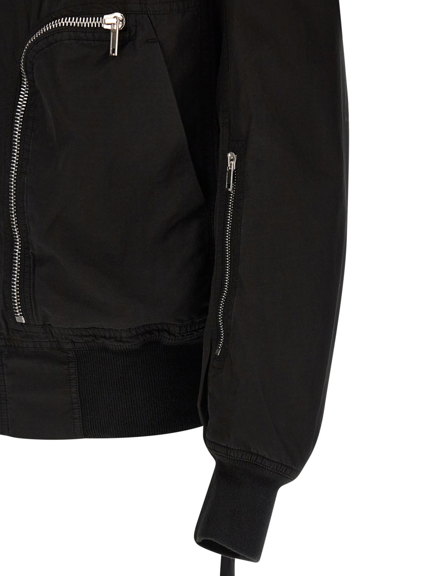 Black Solid Bomber Jackets