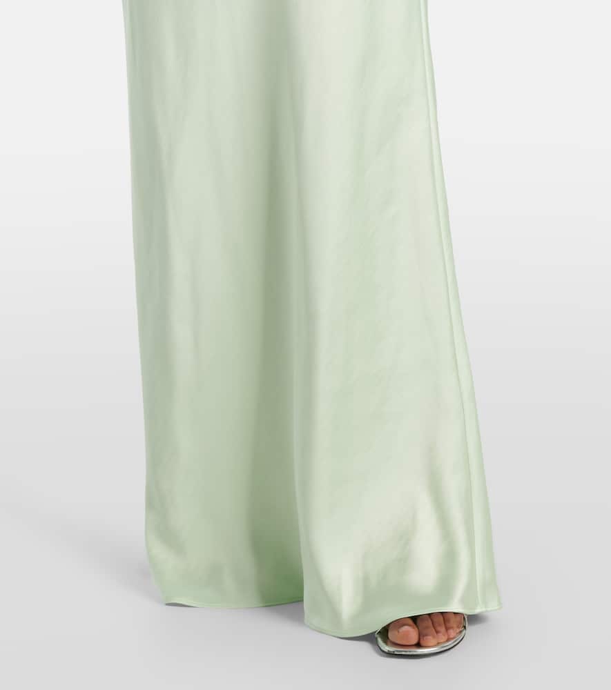 Self-Portrait Floral-appliqué satin gown