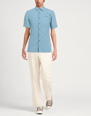 Man Shirt Blue Size S Nylon, Cotton