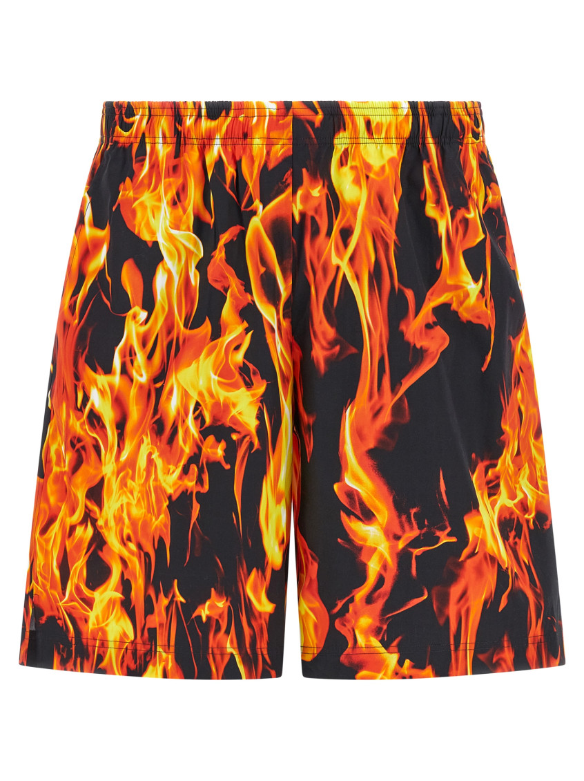 Black & Orange Fire Bermuda, Short