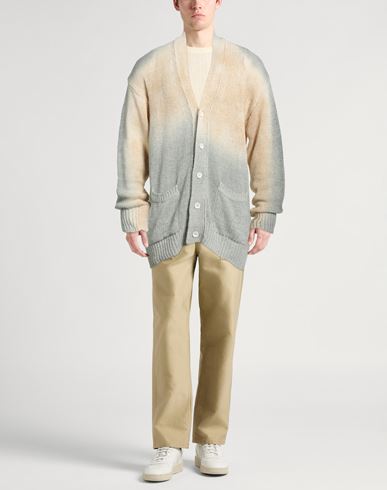 Man Cardigan Beige Size 42 Cotton, Nylon
