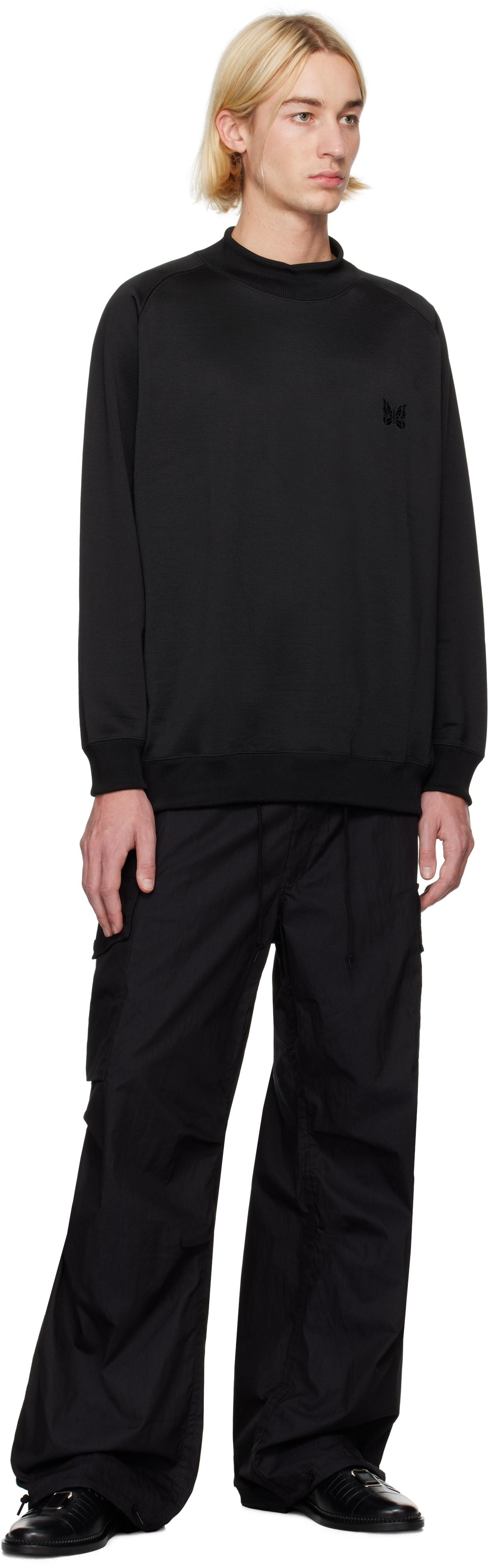 NEEDLES Black Mock Neck T-shirt