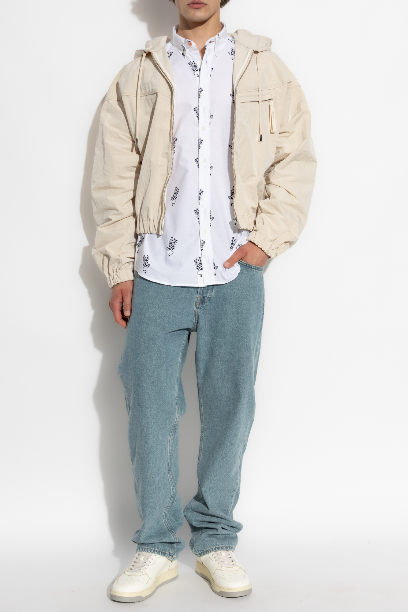 Shirt With Animal Motif, Men's, White