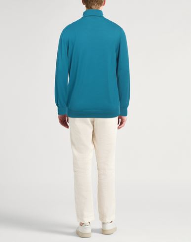 Lardini Man Turtleneck Turquoise Size 44 Wool