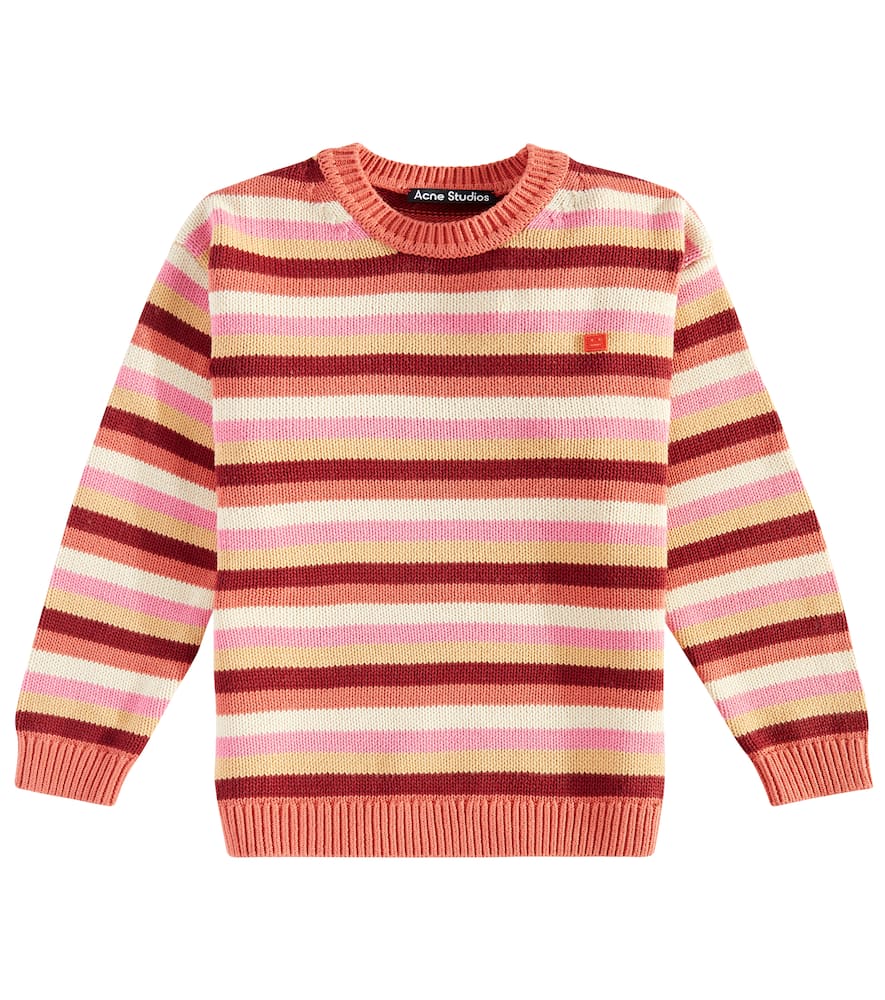 Acne Studios Kids Face striped cotton sweater