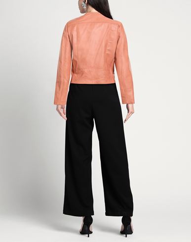 Woman Jacket Salmon pink Size XL Leather