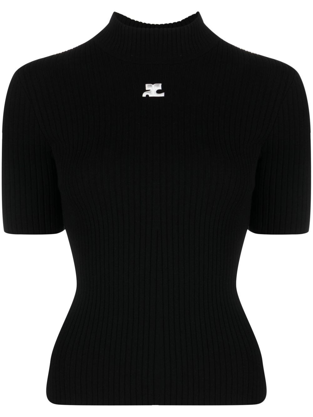 Reedition Short Sleeves Ribbed Knitted Sweater