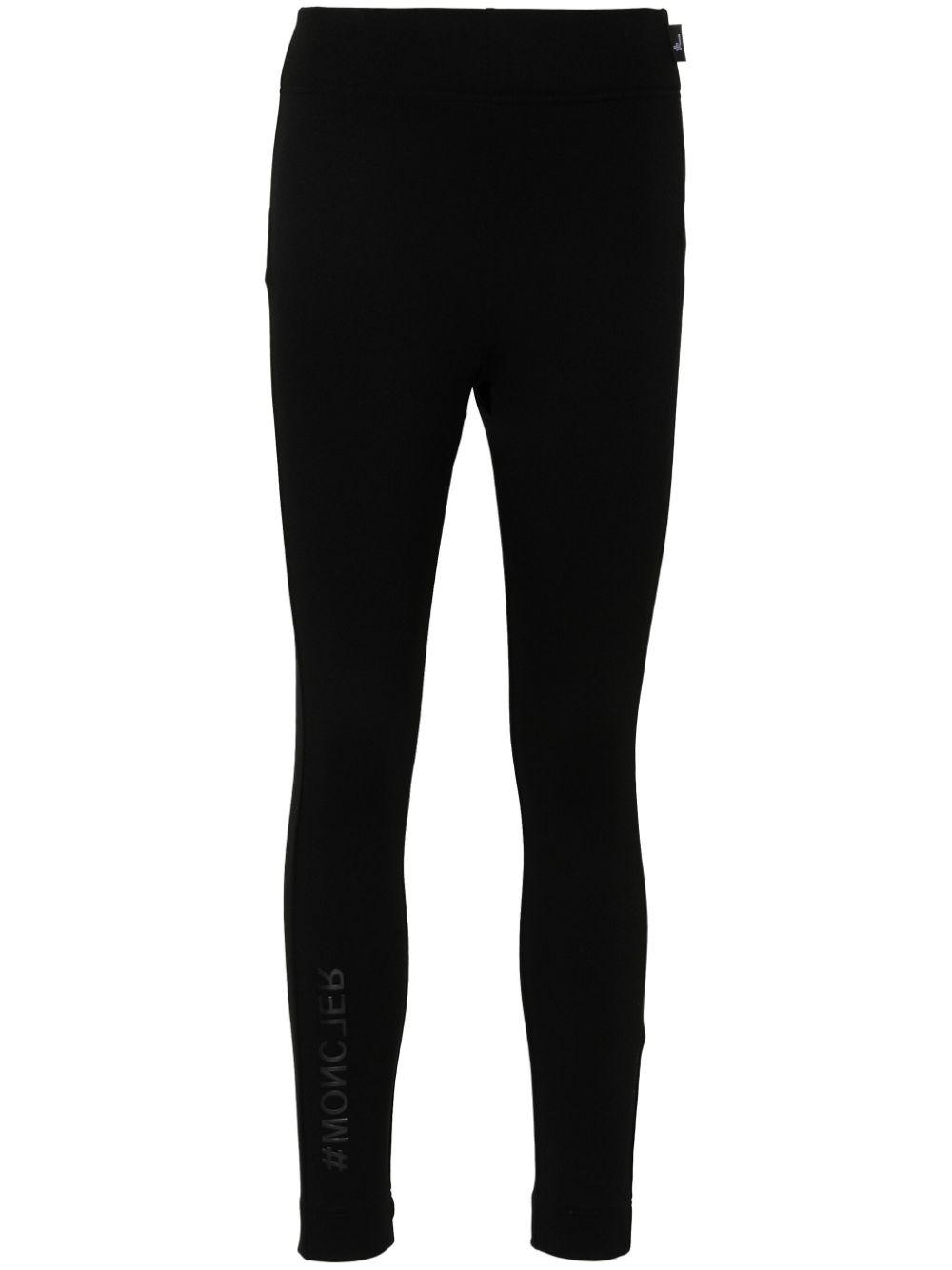 Rubberised-logo performance leggings - Black