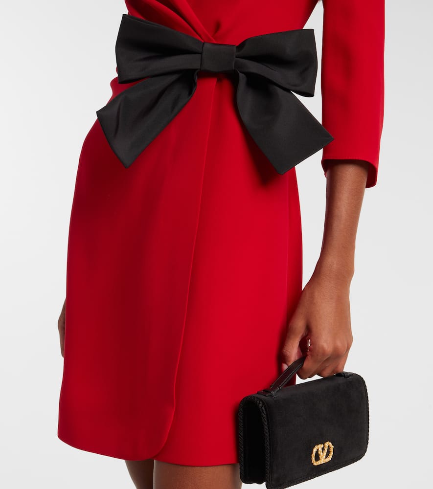 Bow-detail silk minidress