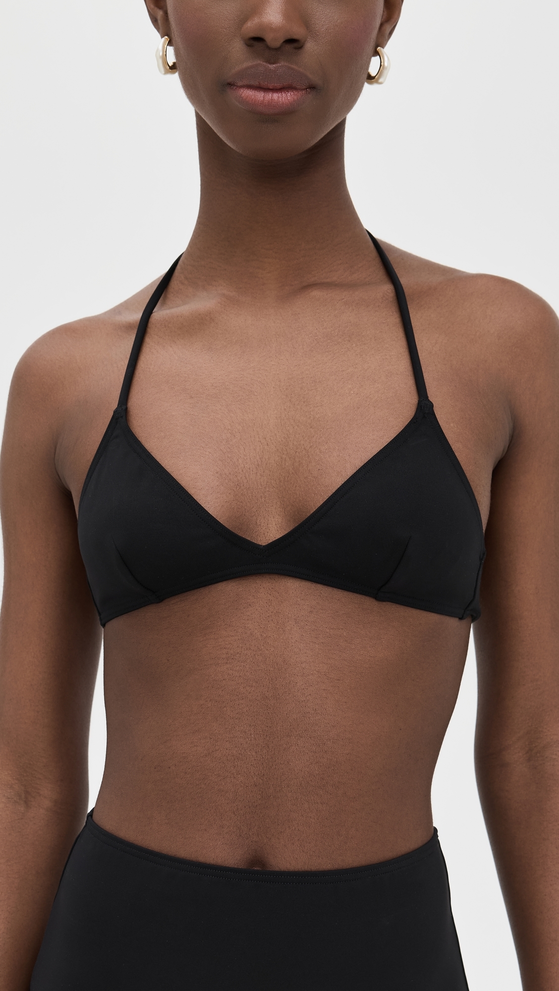 Nili Lotan Triangle Bikini Top Black