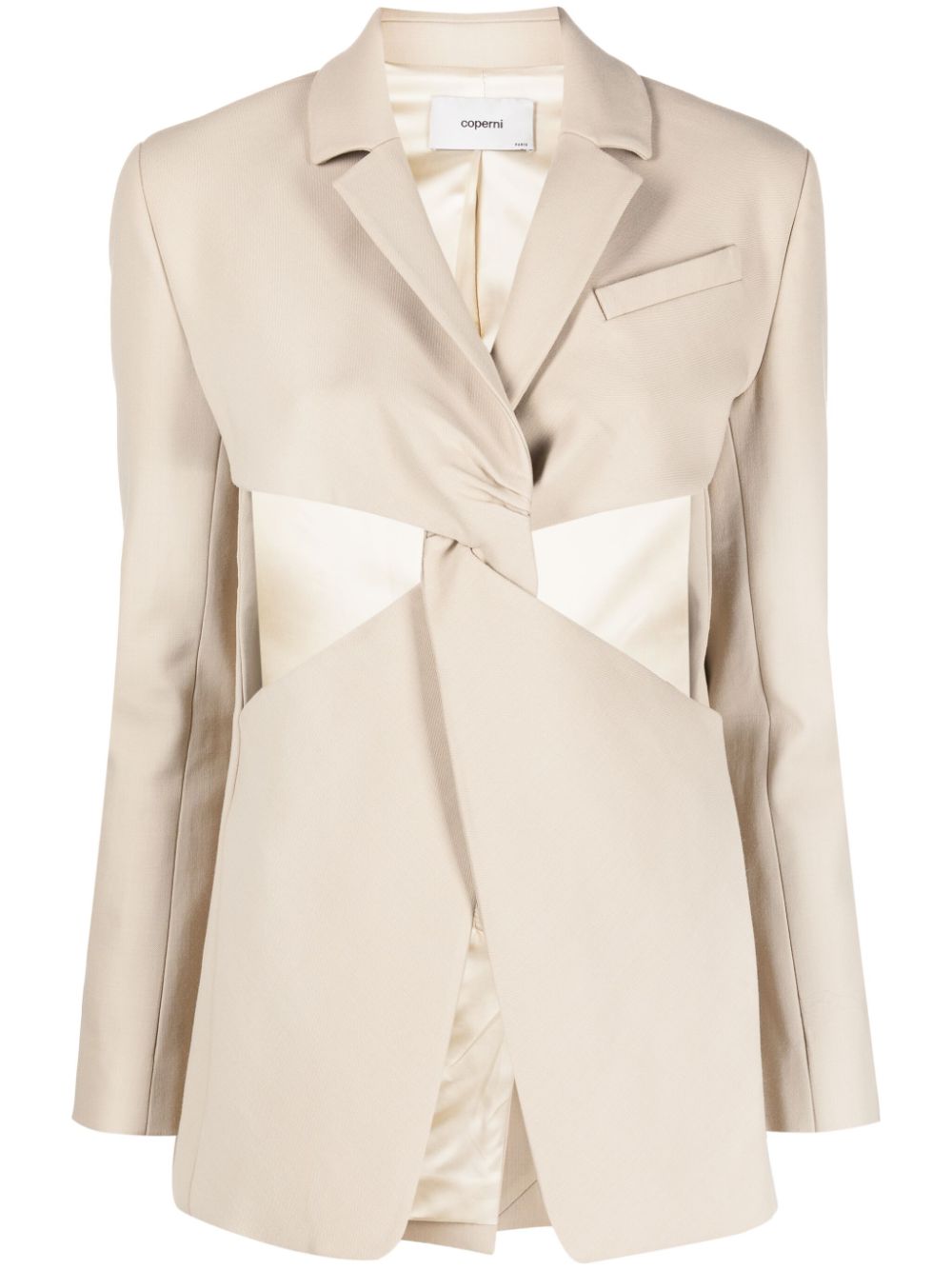 Cut-out single-breasted blazer - Blue