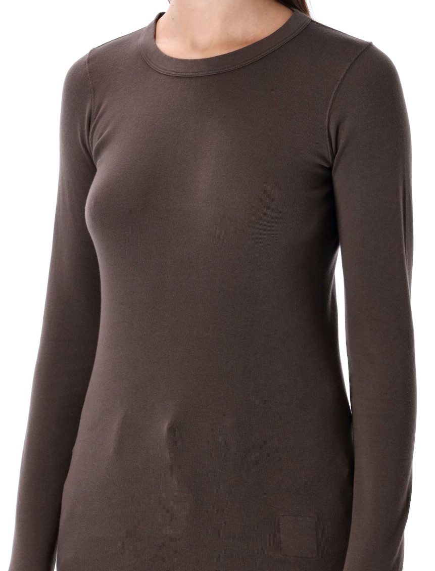 Brown Crewneck Long Sleeves T-Shirt