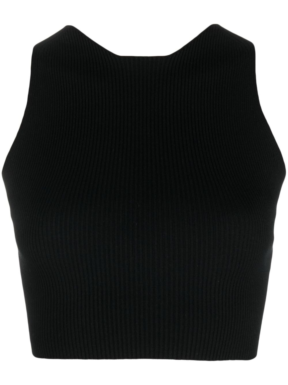 Ribbed-knit crop top - Black