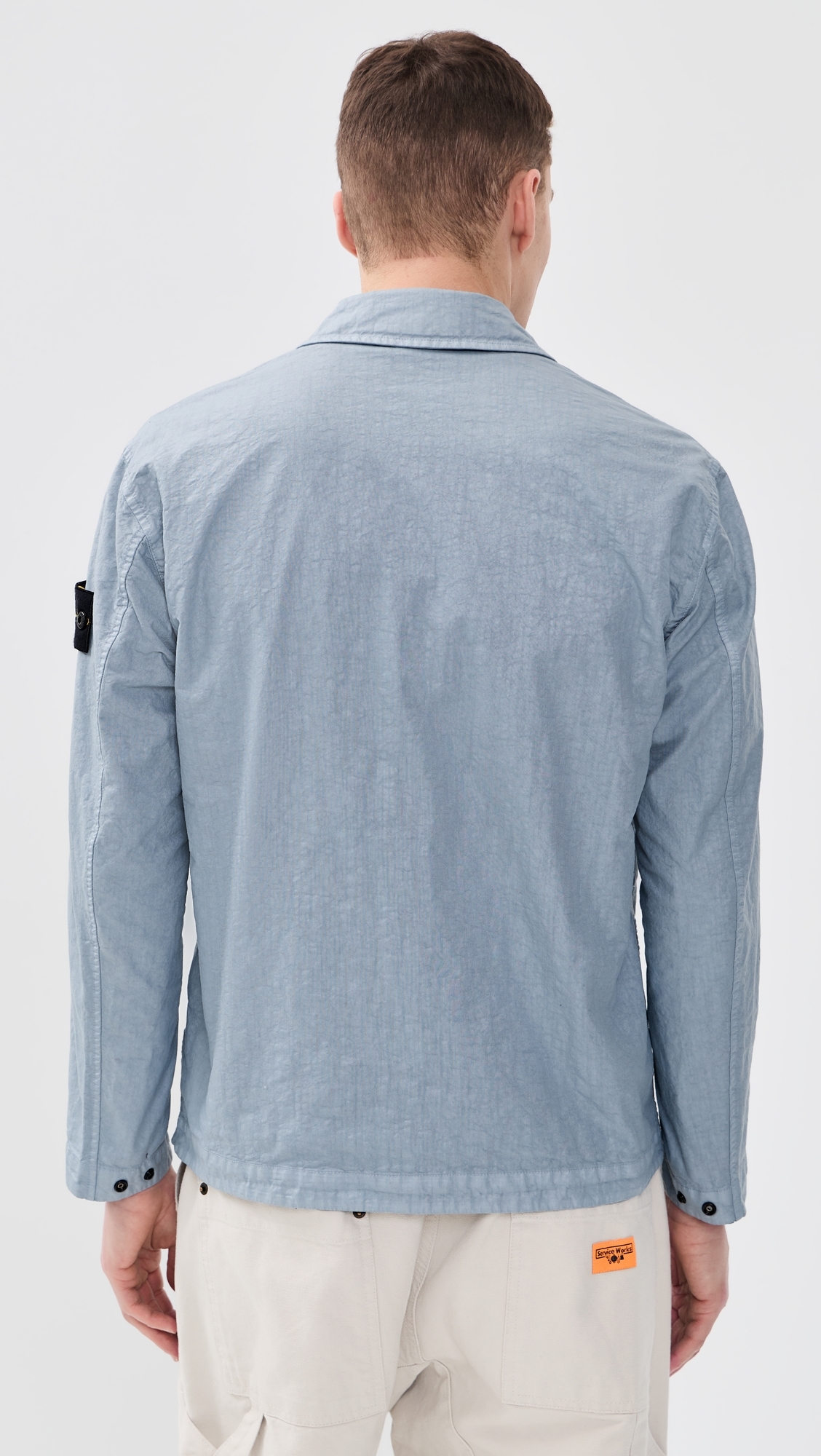Nylon Garment Dyed Overshirt Dark Blue