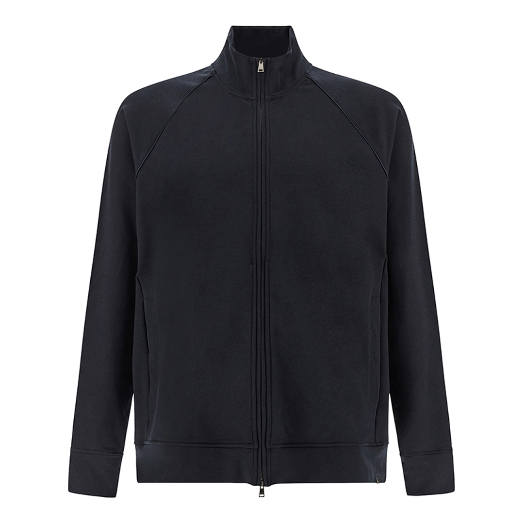X‑Soft zip‑up sweatshirt in cotton, Man, Blue