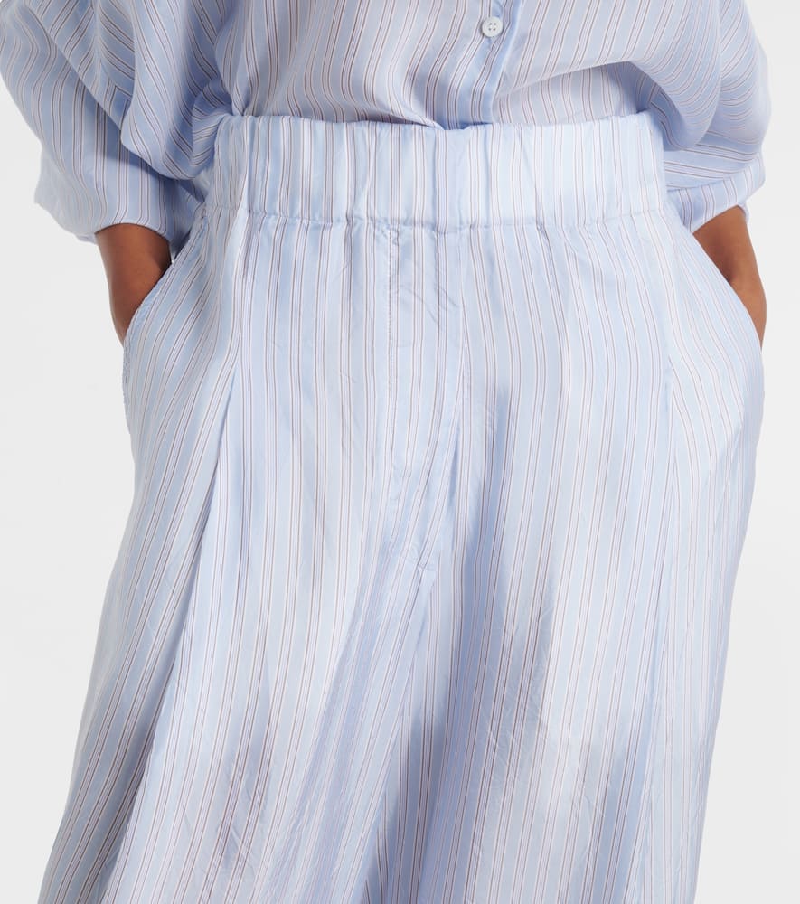 Striped wide-leg pants