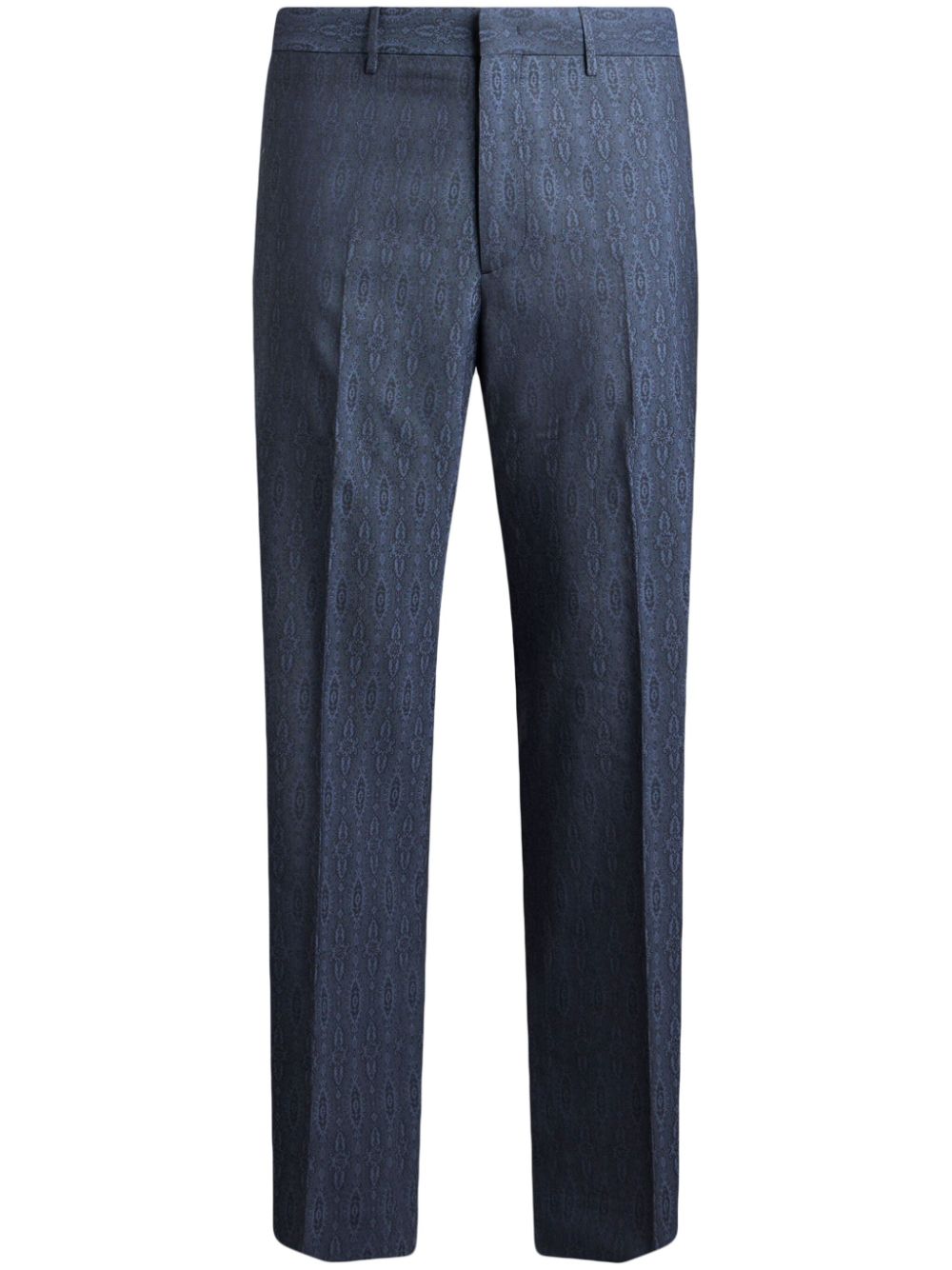 Jacquard wool trousers - Blue
