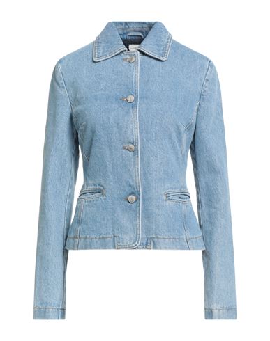Woman Denim outerwear Blue Size 2 Cotton