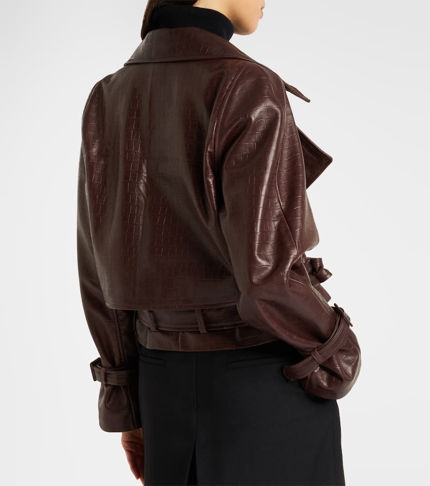 Hatti croc-effect leather jacket
