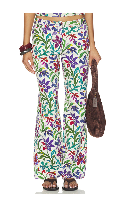SIEDRES Roux Pant in Ivory,Purple. 40. Also