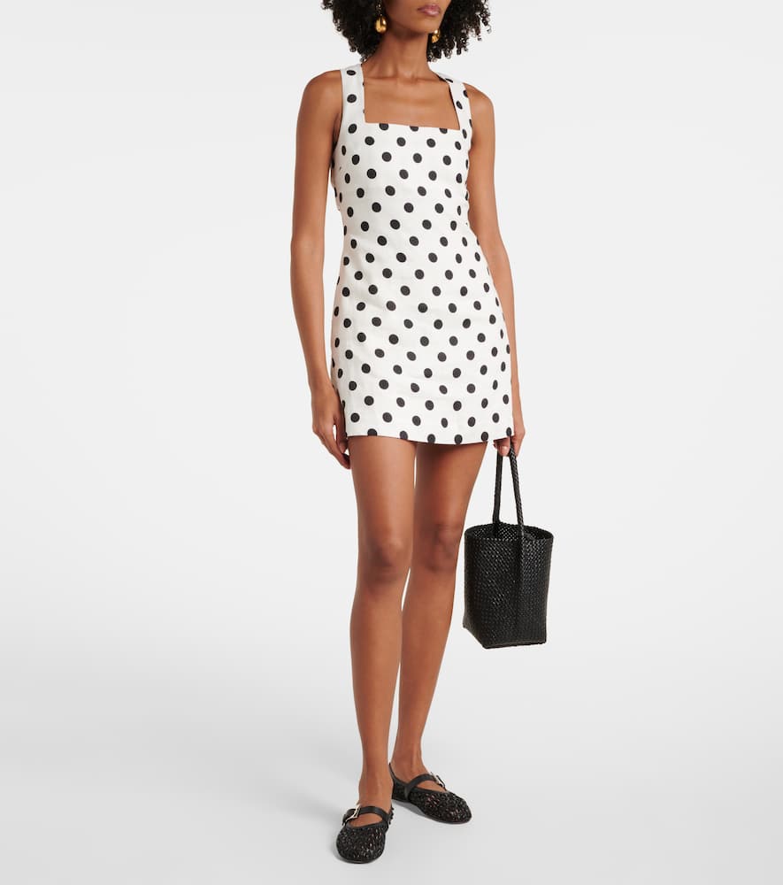 Alice polka-dot linen minidress
