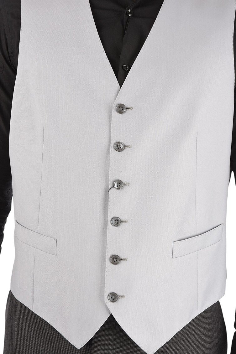 Grey V Neck Waistcoat