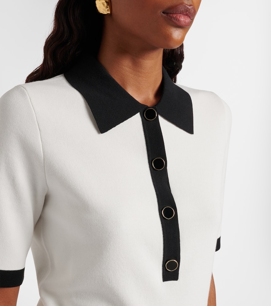 Ribbed-knit polo shirt