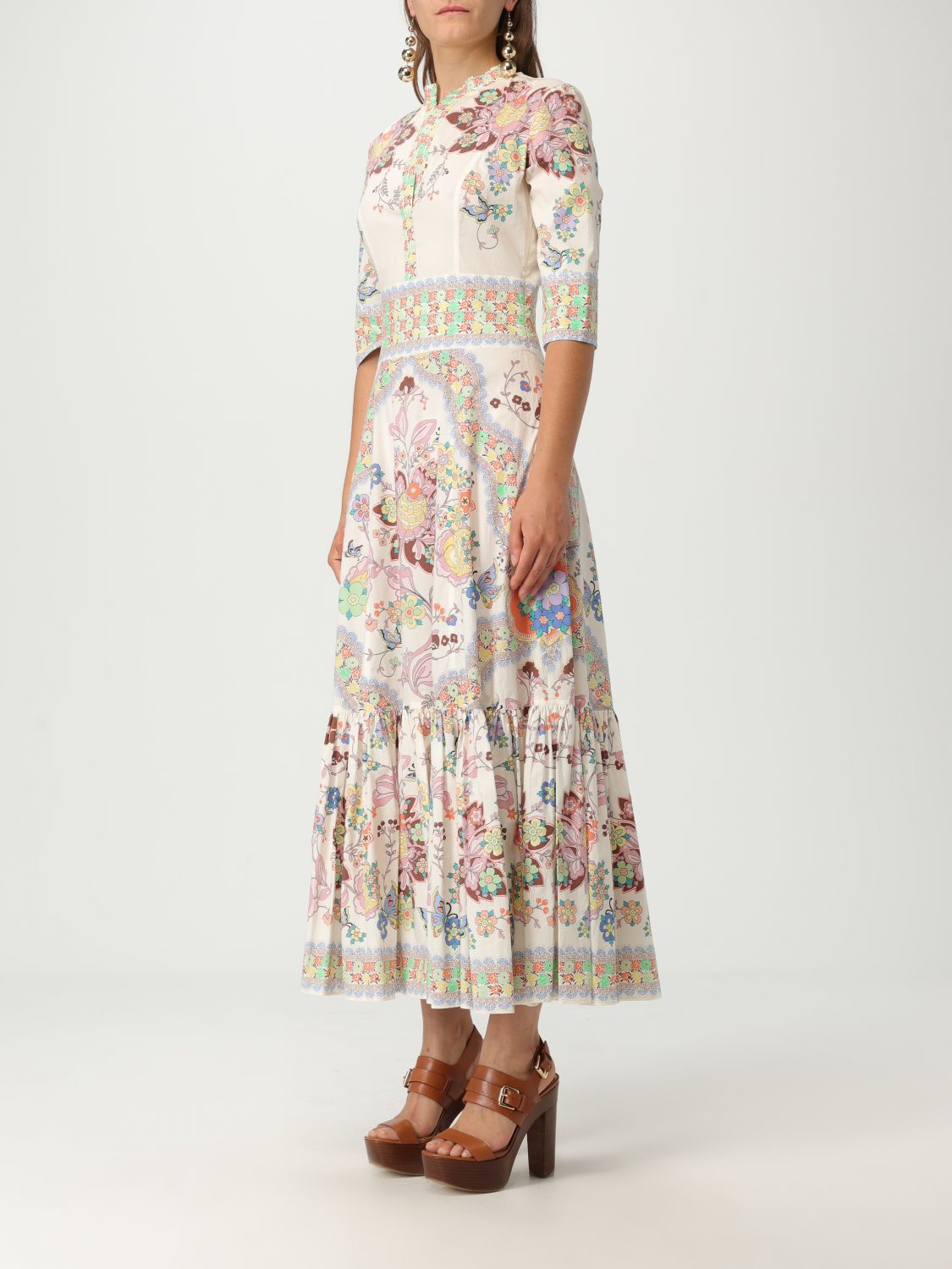 Floral-print maxi dress - White