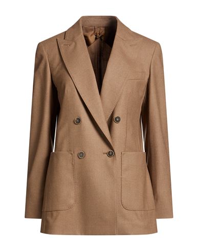 Woman Blazer Light brown Size 6 Cashmere, Elastane