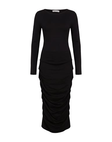 Woman Maxi dress Black Size 8 Cotton, Elastane