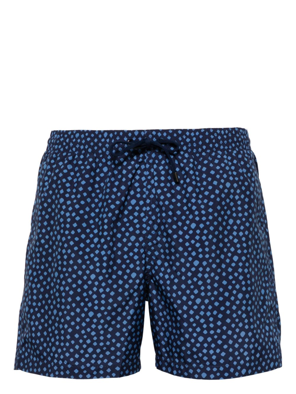 Geometric-pattern swim shorts - Blue