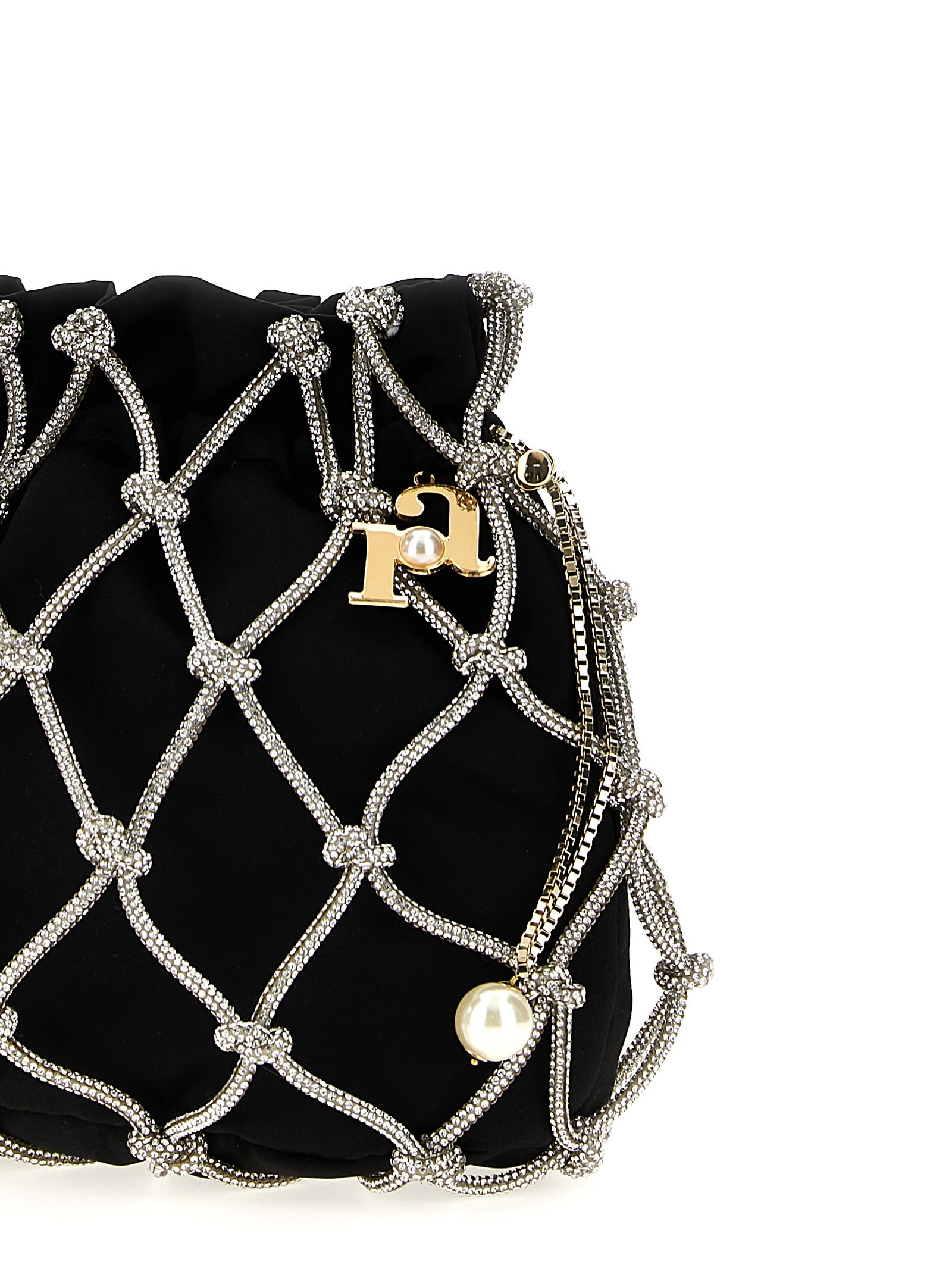 Selene Capri velvet shoulder bag - Black