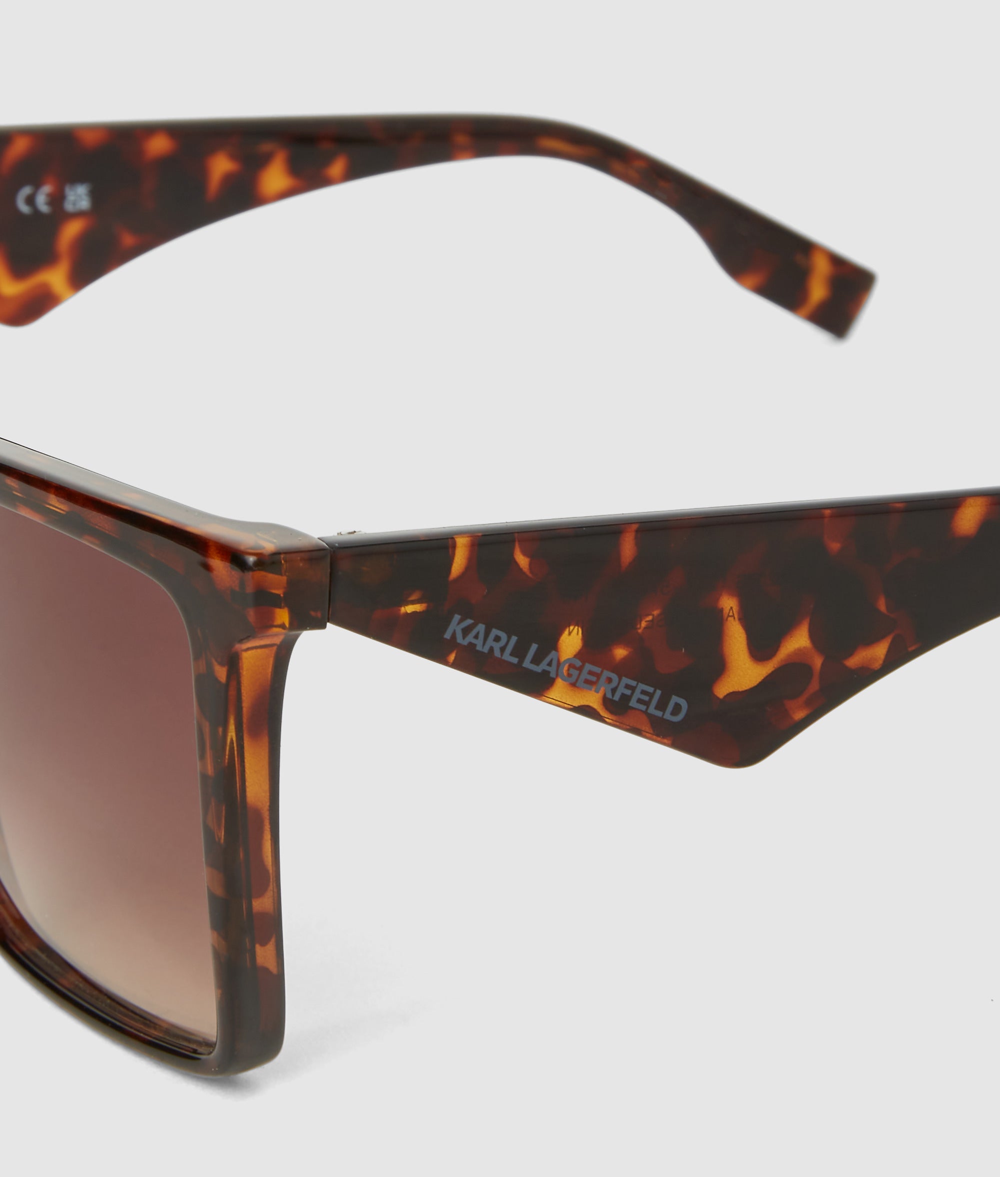 Karl Lagerfeld - Lunettes De Soleil Géométriques Fines, Femme, Tortue Foncée, : One