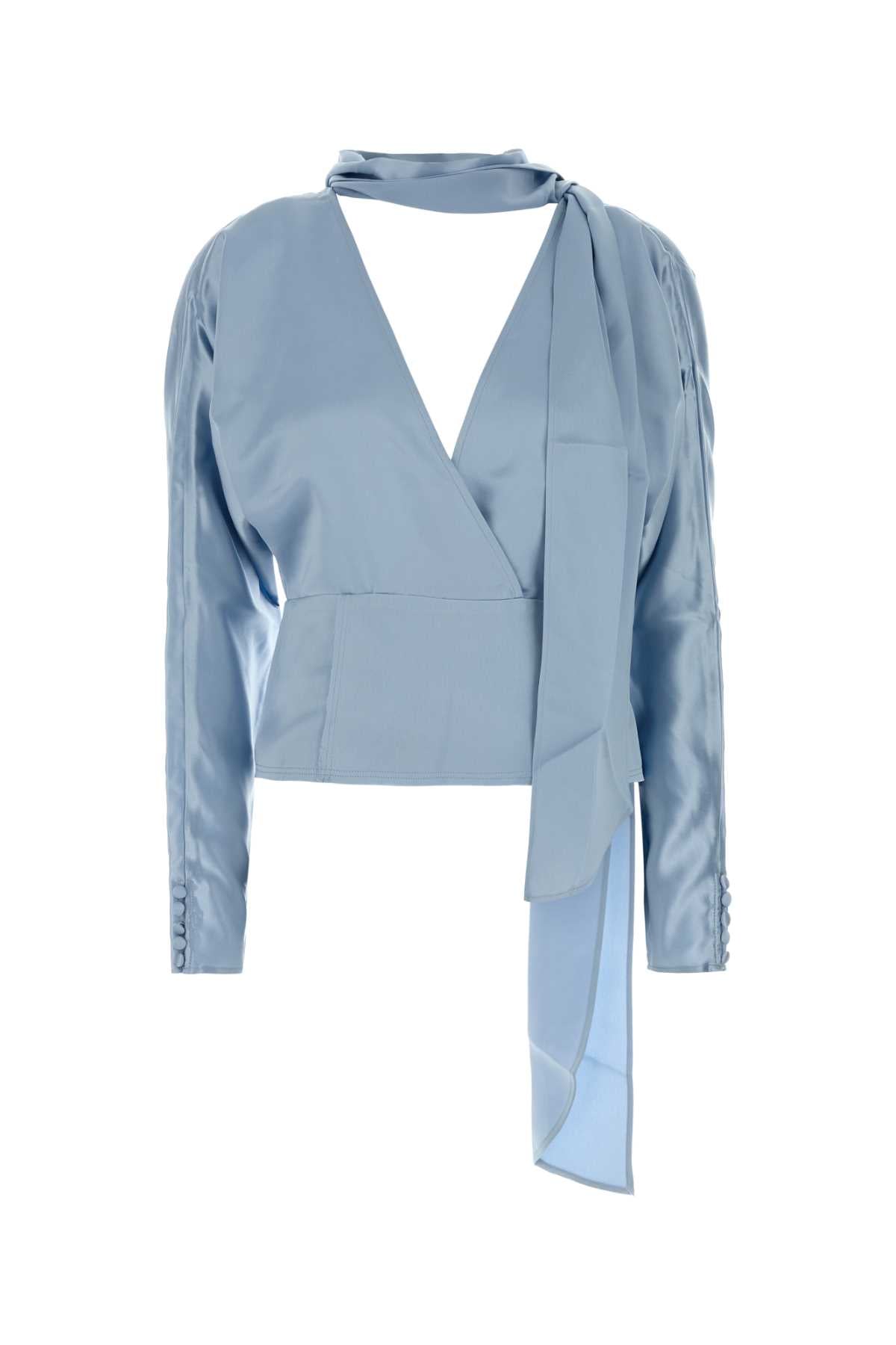 Satin Blouse — Blue