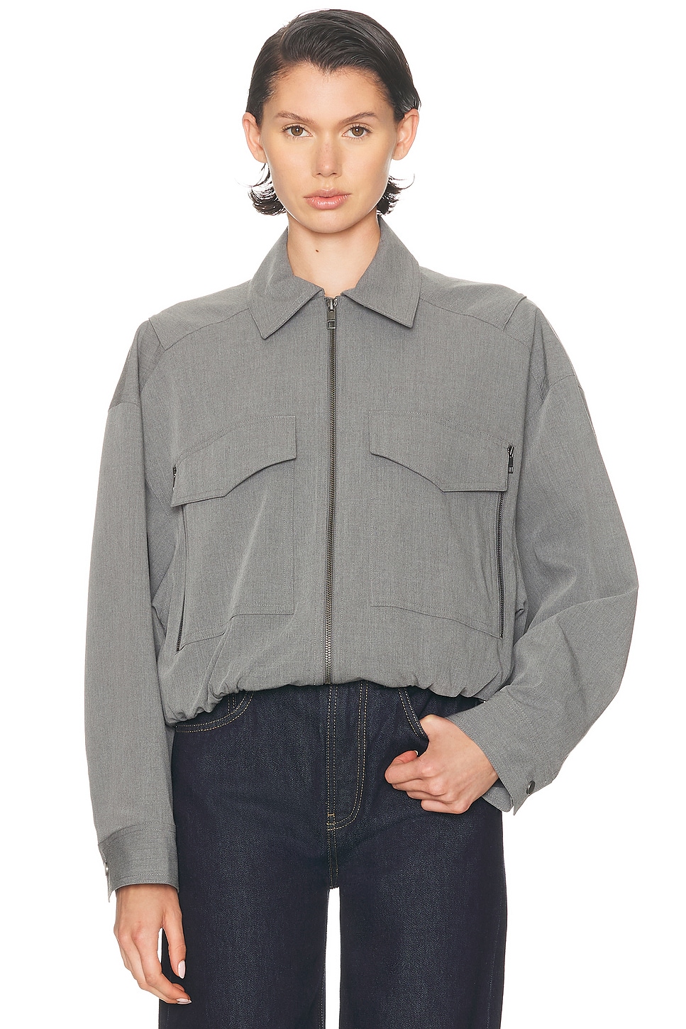 Staud Eugene Jacket in Static - Grey.  XS/S also in