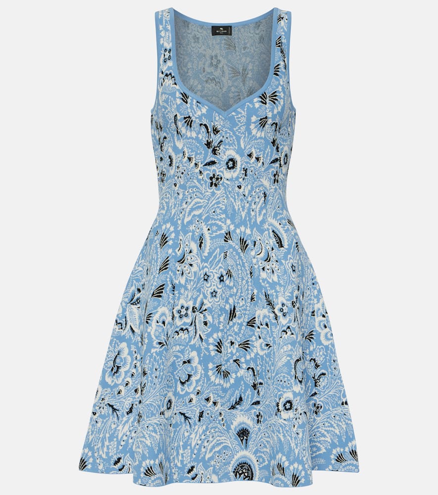 Paisley knitted jacquard minidress