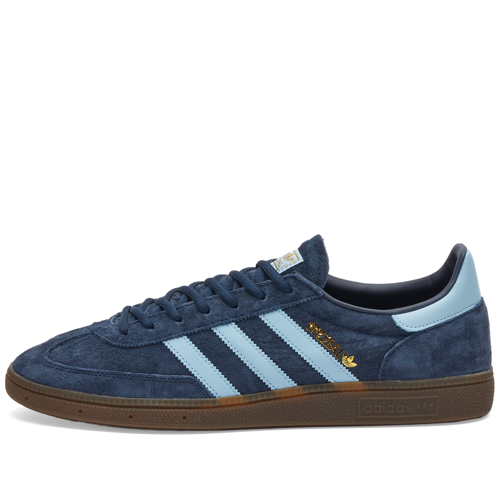 Handball Spezial Sneakers in Collegiate Navy/Sky/Gum, Size UK 9