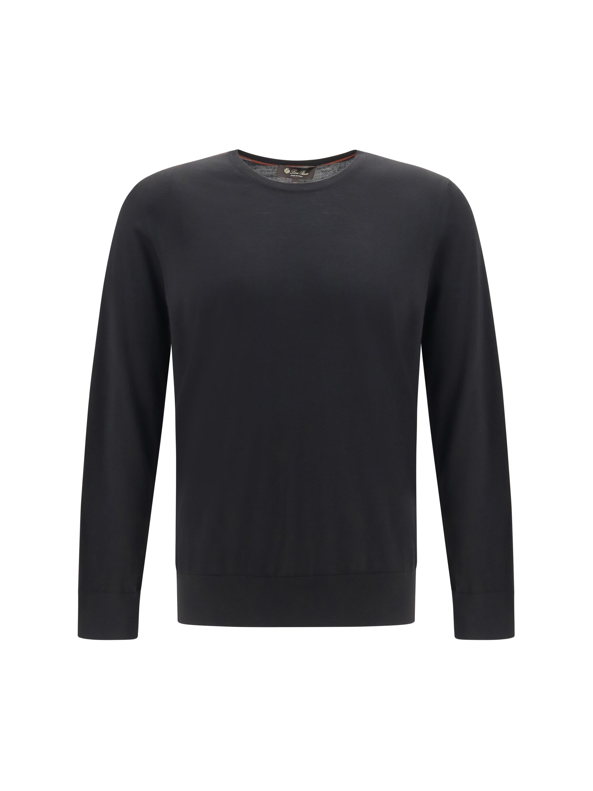 Virgin Wool Fleece Sweater — Black