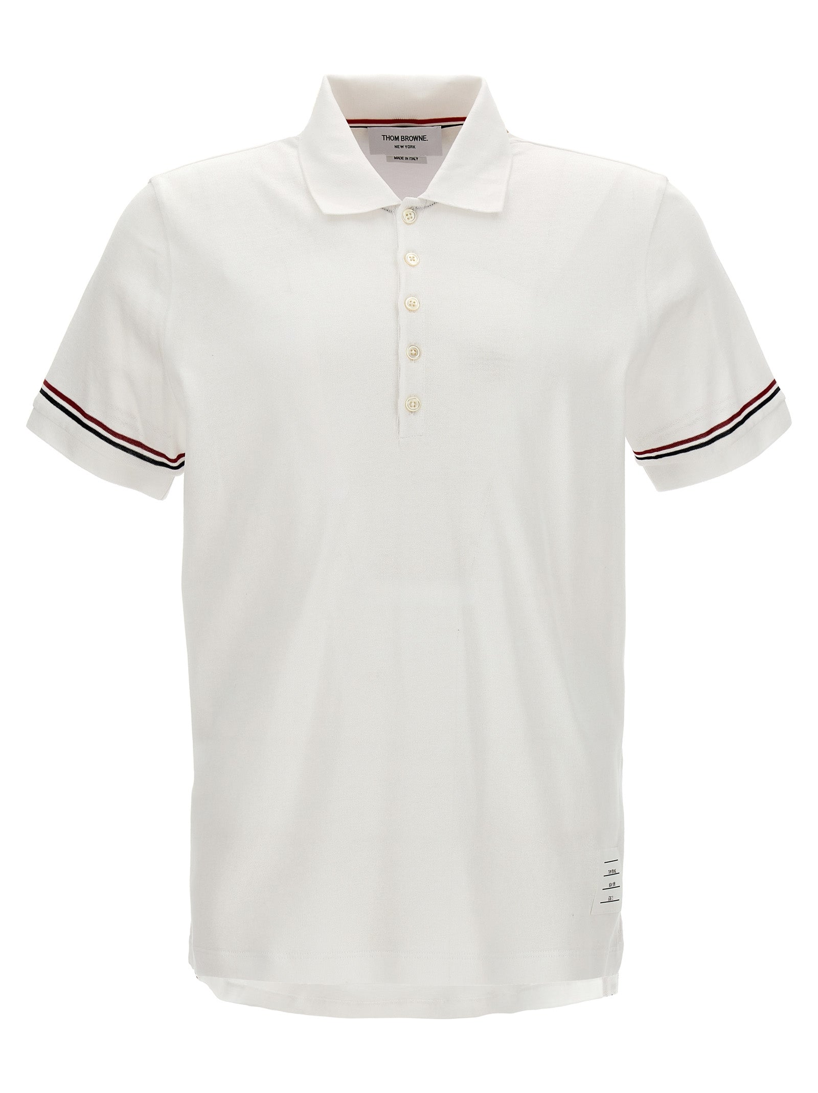 RWB-Trimmed Piqué Cotton Polo Shirt — White